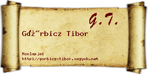 Görbicz Tibor névjegykártya
